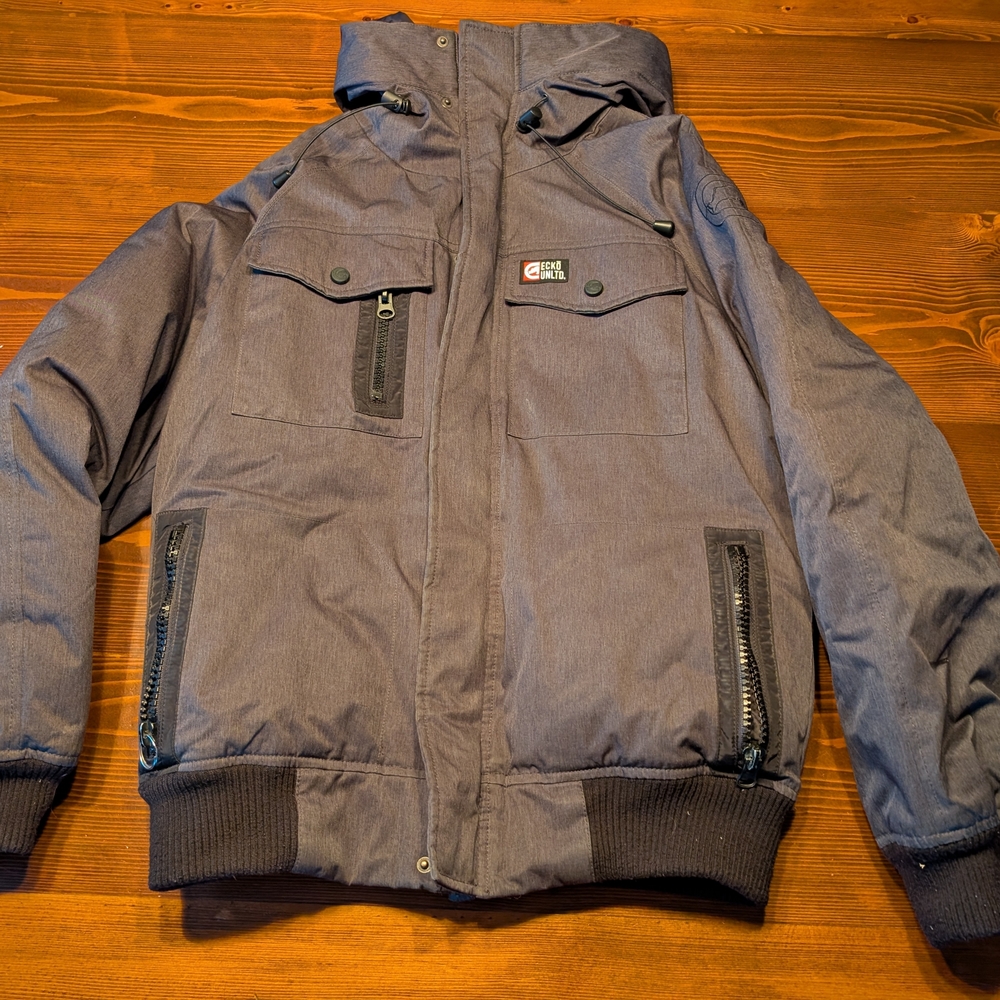 Ecko Unlimited Charcoal Puffer Jacket